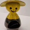 Online Keramikfigur/ ljuslykta i gult och brunt. Ole Christensen Keramik & Porcelæn, Udenlandsk