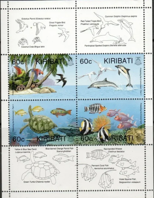 Tradera KIRIBATI - FÅGLAR & HAVETS DJUR**| Oceanien