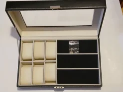 Tradera KLOCKBOX ARMBANDSUR FÖRVARING DISPLAY MED GLASLOCK> Tilbehør & Reservedele