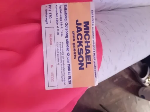 New Konsertbiljett Michael Jackson Eriksberg 1988 Koncerter