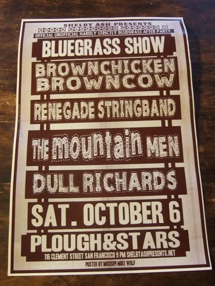 Tradera KONSERTPOSTER / HSB Afterparty 2012 /Dull Richards /The Mountain Men / BLUEGRASS| Musikplakater