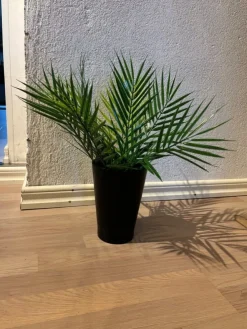Tradera Konstgjord Palm i svart kruka| Kunstige Planter
