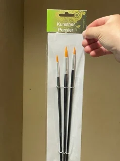Tradera Konstnärs-pensel-set med 3 olika, rund, Syntetiska, Stl Pensel 4, 6,10 från Arti| Kunstnerartikler