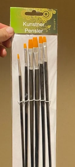 Tradera Konstnärs-pensel-set med 6 olika, Syntetiska, Stl Pensel 1,3,5,7,9,11 från Artin| Kunstnerartikler