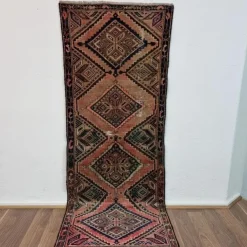 Best Äkta Vintage matta ca: 168x62 cm - 100% ull - Tvättad & klart - Handknuten Gulvtæpper