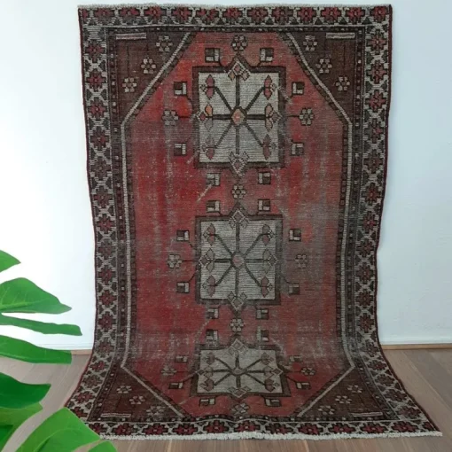 Best Äkta Vintage matta ca: 185x112 cm - 100% ull - Tvättad & klart - Handknuten Gulvtæpper