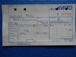 Tradera Kvitto Gulf bensinstation 1978 Skruvs Autoverkstad| Bensinia