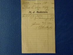 Tradera Kvitto N J Anderson Kristianstad 1910> Fragtsedler & Fakturaer