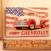 Tradera kylskåpsmagnet chevrolet chevy trucks usa flagga> Magneter
