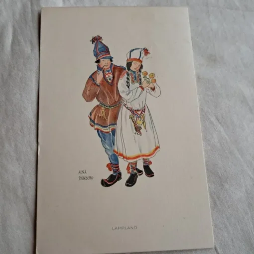 Tradera ÄLDRE VYKORT AINA STENBERG LAPPLAND FOLKDRÄKTER 1930| Generelle Motiver