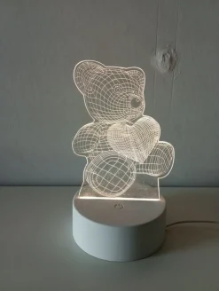 Tradera LED Bordslampa - Nalle Björn Med Hjärta| Lamper