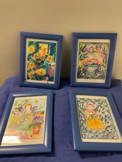 Tradera Lena Linderholm små inramade vykort| Anden Kunst