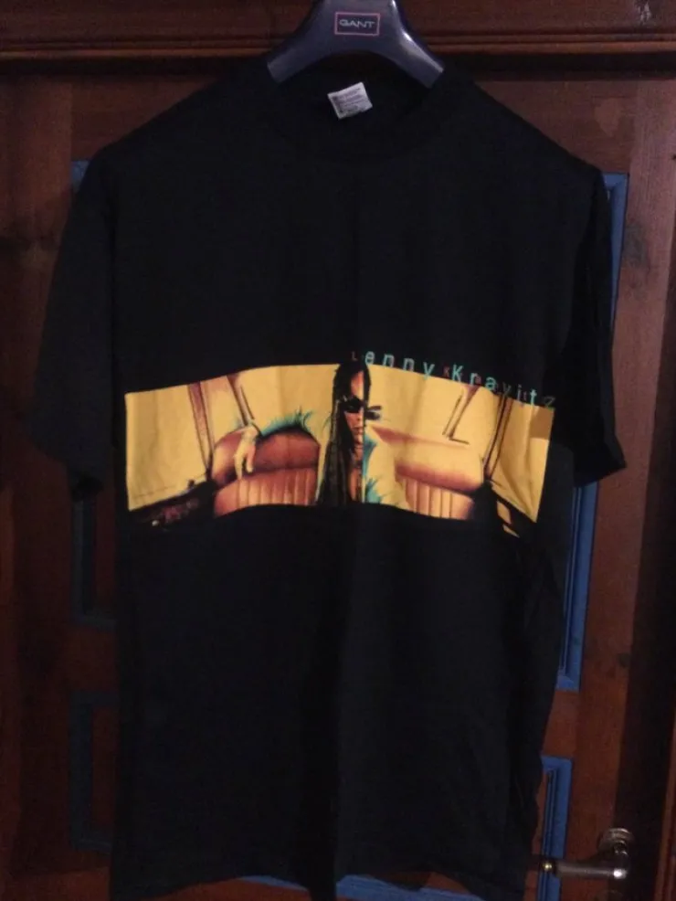 Tradera LENNY KRAVITZ - 5 , VINTAGE T-SHIRT, ULTRA RARE PROMO 1998 OANVÄND!| Merchandise