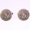 Tradera Let The Deed Show vintage mens metal cufflinks in a circular design-Weight 13.4g> Manchetknapper