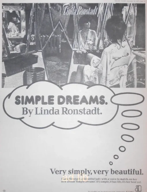 Tradera LINDA RONSTADT - SIMPLE DREAMS, STOR TIDNINGSANNONS 1977| Musiktidsskrifter & Litteratur