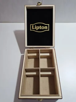 Tradera Lipton te ask med 4 fack för tepåsar| Kaffe & Te