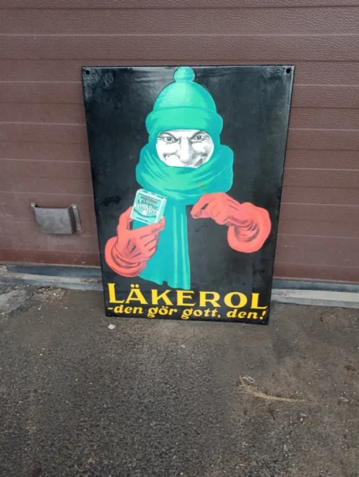 Tradera Läkerol emaljkylt 1920tal> Skilte