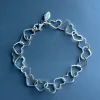 Tradera LÄNK I ÄKTA SILVER MED HJÄRTAN NYTT> Armbånd