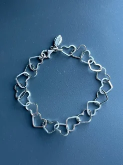 Tradera LÄNK I ÄKTA SILVER MED HJÄRTAN NYTT> Armbånd