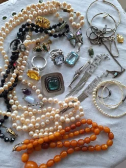 Tradera Lot smycken silver stenar deco 30tals etc.> Andre Smykker