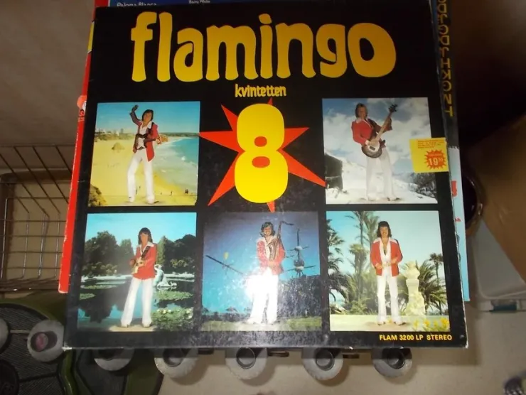 Tradera LP SKIVA MED FLAMINGO KVITTEN 8| Pladeomslag