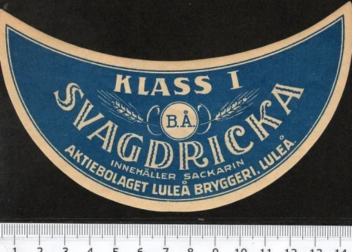 Tradera Luleå bryggeri, Svagdricka, klass I ( B.Å. Bodens ångbryggeri??? )| Breweriana