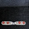 Tradera Lyxig vackert guldpläterat mässing, pärlor, cubic zirconia, carneol.> Hårsmykker & Diademer