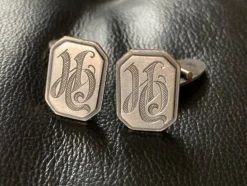 Tradera Manschettknappar kontrollerat silver> Manchetknapper