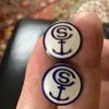 Tradera Manschettknappar silver och emalj. Rederi Christen Smith & Co| Båd- & Skib-memorabilia