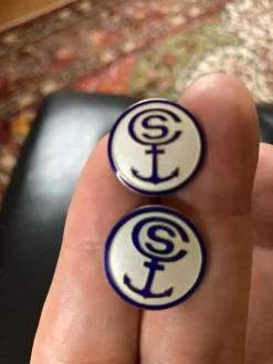 Tradera Manschettknappar silver och emalj. Rederi Christen Smith & Co| Båd- & Skib-memorabilia