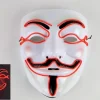 Tradera Mask Happy face med Glowstrip Röd> Udklædningstøj