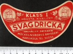 Tradera Möckelnborgs bryggeri Karlskoga, Svagdricka klass i| Breweriana