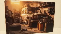 Tradera Mercedes G-klass Geländerderwagen plåtskylt> Skilte