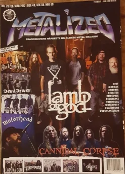 Tradera Metalized / Nr 78 Mars 2012 / Lamb Of God / Cannibal Corpse / Dansk Tidning| Musiktidsskrifter & Litteratur