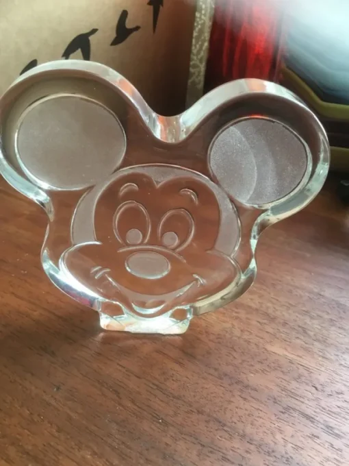Tradera Mickey Mouse Musse Pigg Disney glasfigurer paperweight 10,5x11,5x2,5 cm| Disney