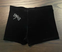 Tradera MILANO snygga gymnast HOT PANTS svart sammet med fjäril. Stl:152-164> Gymnastik