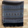 Store Mjuk sjal duk halsduk ca 160x153 cm vintage frans vävt viskos / bomull mönstrad Sjaler & Halstørklæder