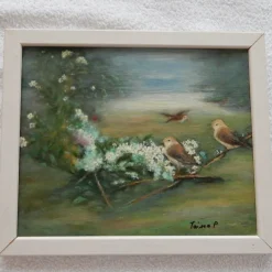 Tradera Målning med fåglar| Malerier