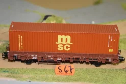 Tradera Märklin flakvagn med container se bild.| Modeljernbaner