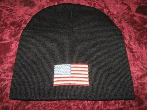 Cheap MÖSSA SVART MED USA FLAGGAN Hovedbeklædning