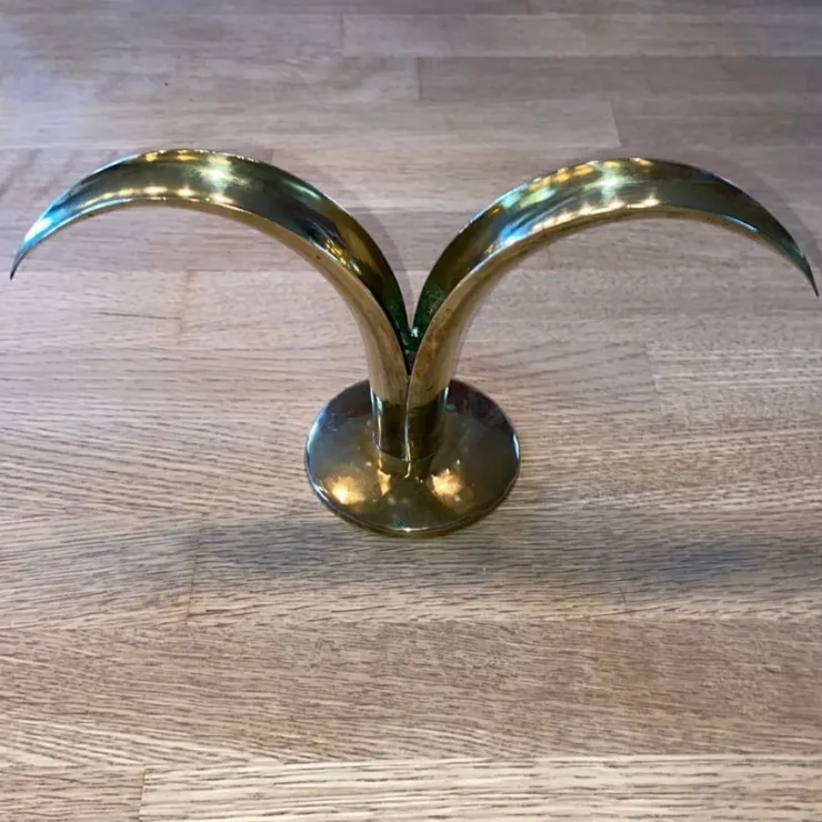 Cheap Mässing ljusstake-fransk lilja-mitten 1900-tal Tin & Messing