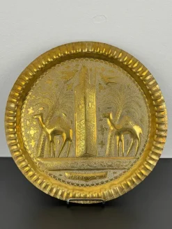Tradera Mässingrelief med Dromedarer | Handhamrad | Marocko| Relieffer