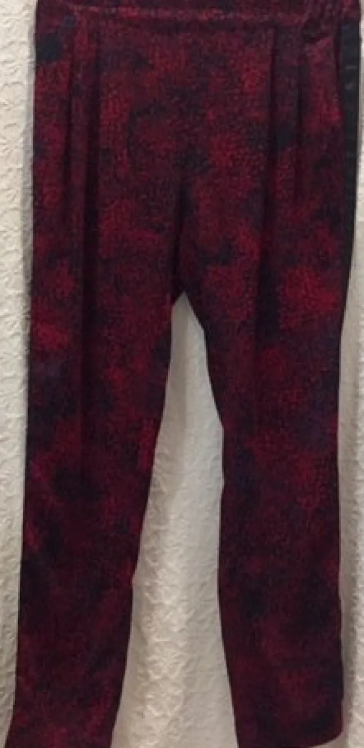 Tradera Mysbyxor lr Finbyxor Slinkiga Röd/Svarta Dam-Byxor Revärer Åhléns strl 36> Dametøj