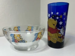 Tradera Nalle Puh glas och skål. Winnie the Pooh. Ior Nasse och Tiger.| Disney