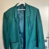 Tradera NEW Green silk blazer, size M> Udklædningstøj
