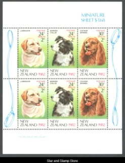 Tradera New Zealand | Hundar | Mi 849-851 | Postfriskt sammantryck | Kv 60:-| Oceanien