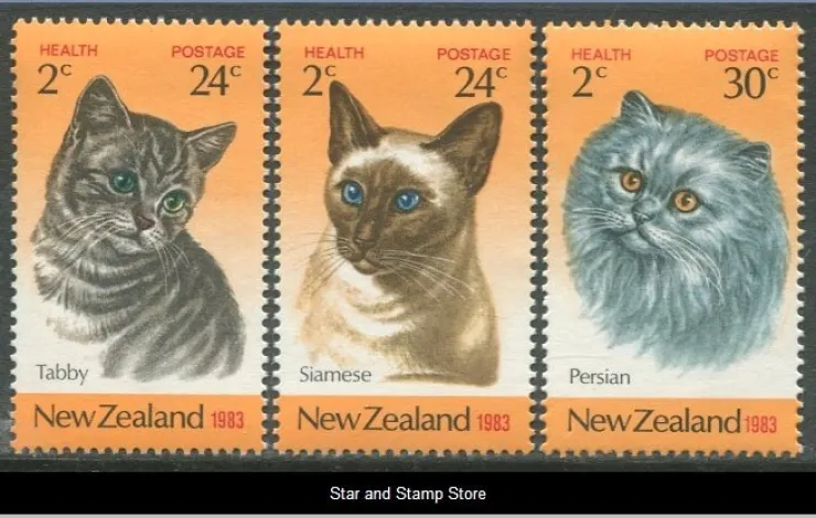 Tradera New Zealand | Katter | Mi 878-880 | Postfriskt| Oceanien