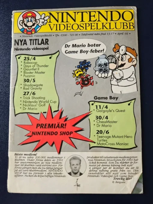 Tradera Nintendo Videospelsklubb Nr 1 1991 Tidning> Litteratur & Merchandise