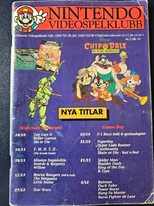 Tradera Nintendo Videospelsklubb Tidning Nr 3 1991> Litteratur & Merchandise