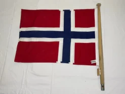 Tradera Norsk Båtflagga med flaggkäpp| Både